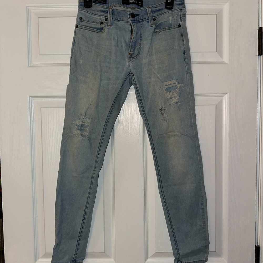 Hollister Men's Faded Blue Super Skinny Jeans